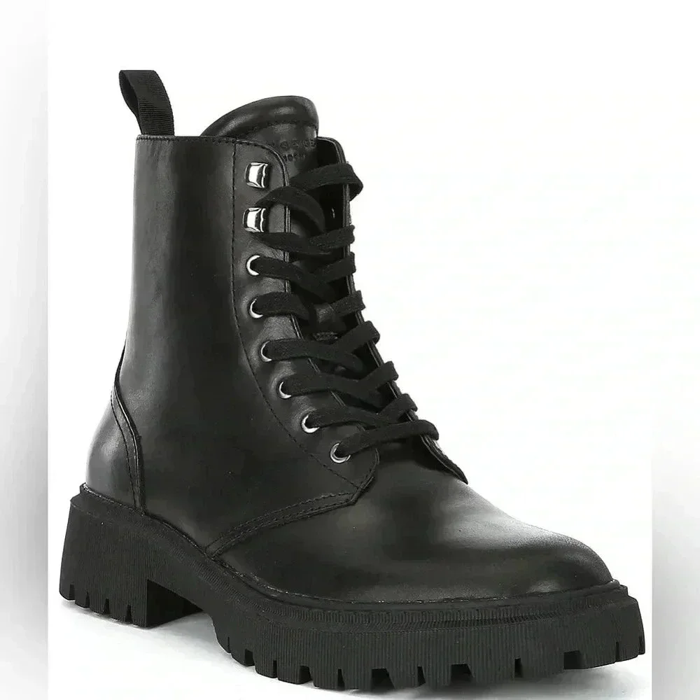 NEW Kurt Geiger London Men's Ryder Lace-Up Combat Leather Boots size EU43.5 US10